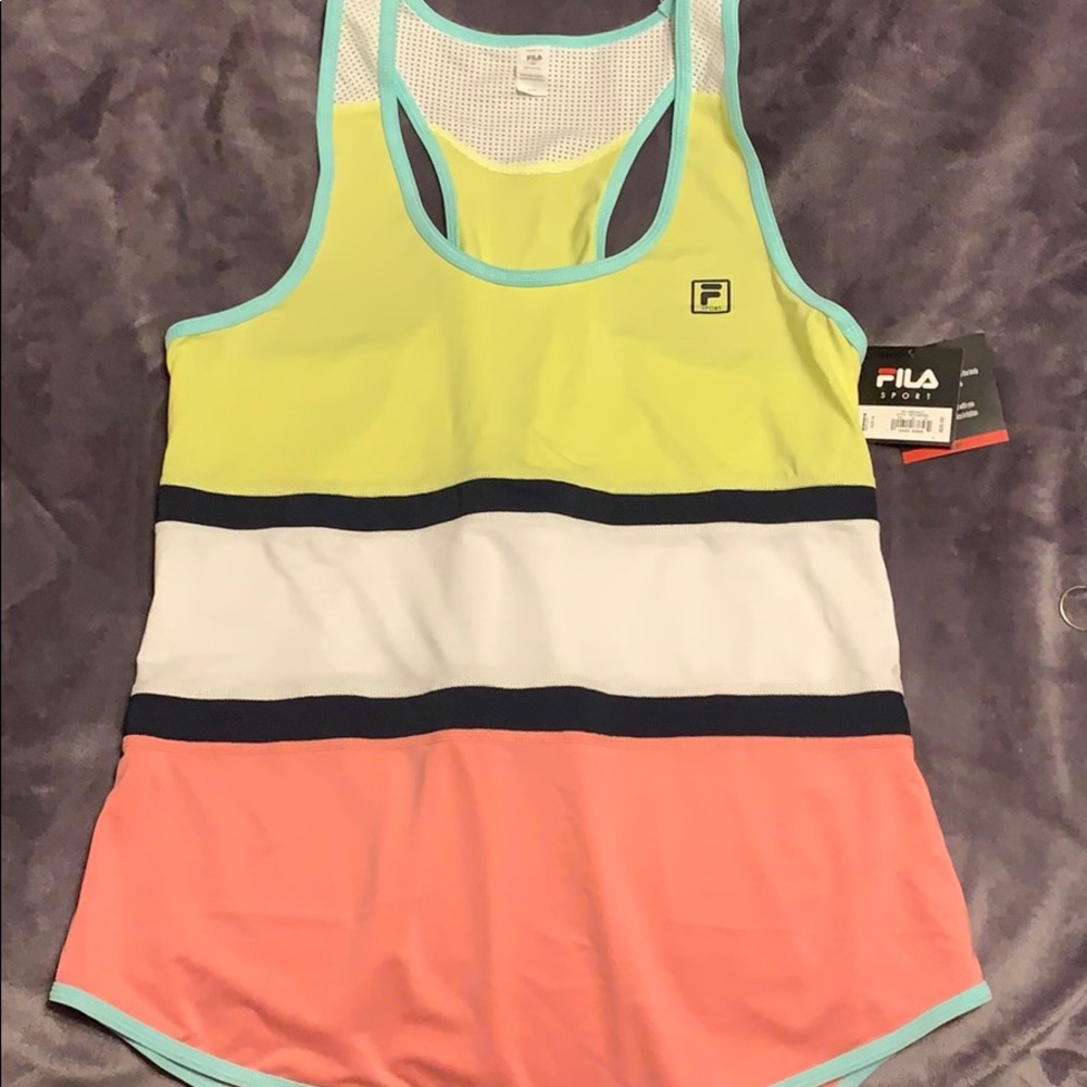 Multi colored workout fila tank top